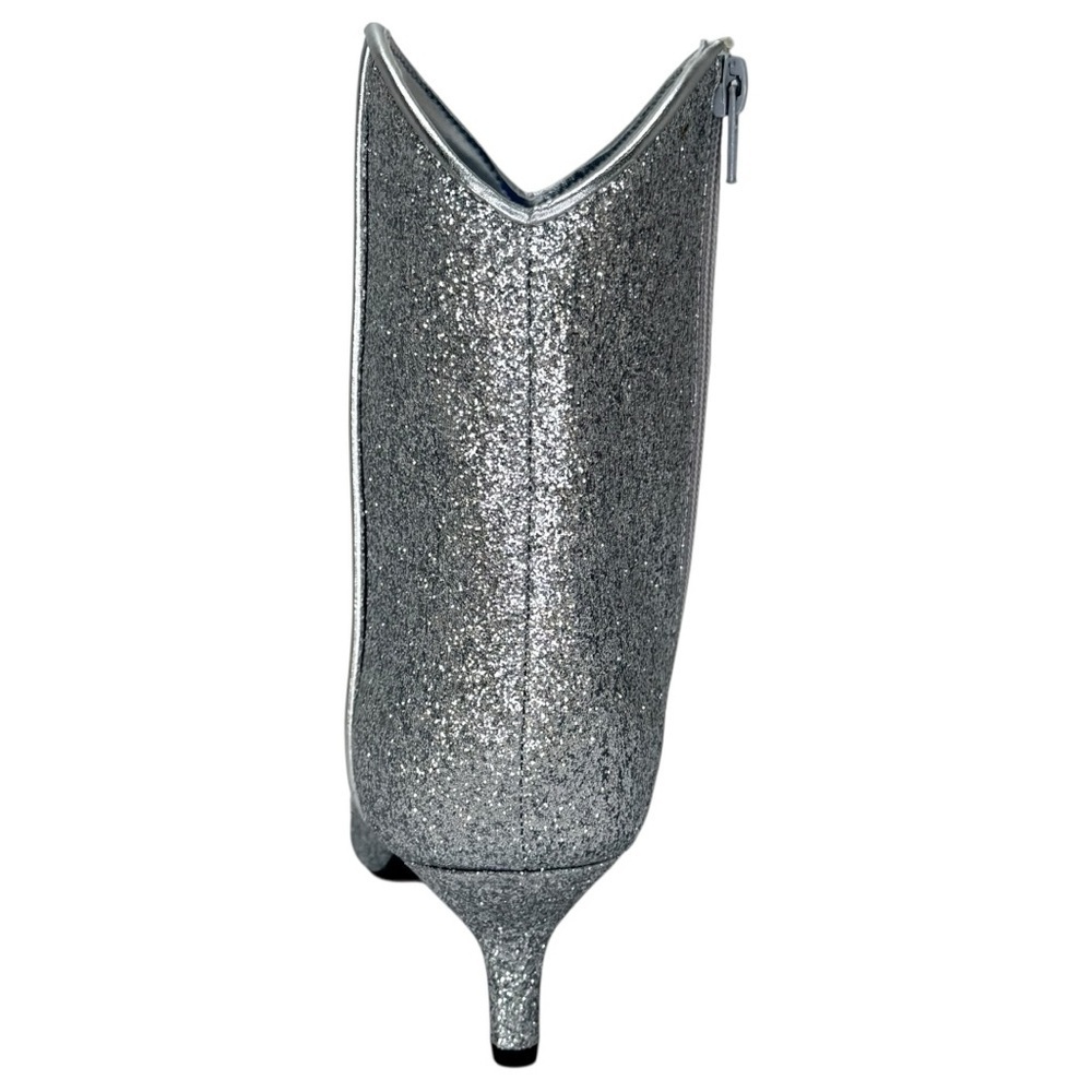ON 34th Aatira Tulip Silver Glitter Womens Booties Size 8M - Picture 4 of 12